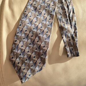 Pierre Cardin Blue and Brown Silk Necktie Tie